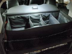 New dome light illuminating Cargo Organizer - Soft-Sided Large, Folding Part No: AE5Z-78115A00 in cargo compartment of a C-Max Energi